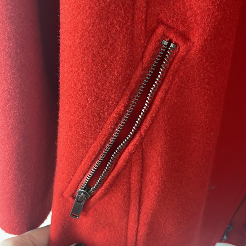 Red Full Length Old Navy Pea Coat View 3